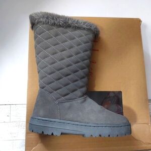 NWT Style & Co. "Nickyy" dark grey Quilted Suede Fur Boots winter boots